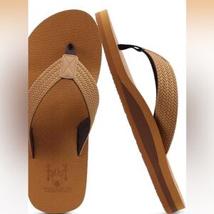 KuaiLu Men's Rubber Flip Flops Arch Support Summer